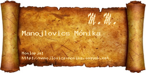 Manojlovics Mónika névjegykártya